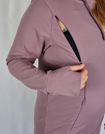 Luxe Maternity and Nursing Hoodie Dusty Lavender