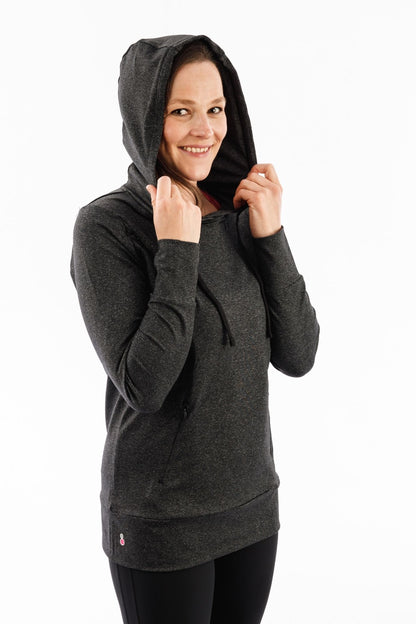 Luxe Maternity and Nursing Hoodie Charcoal Marl