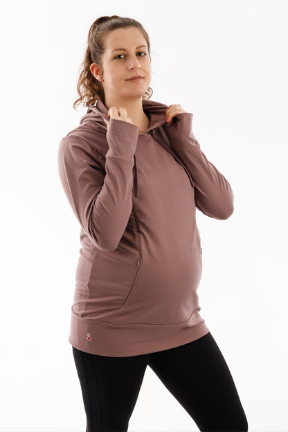 Luxe Maternity and Nursing Hoodie Dusty Lavender