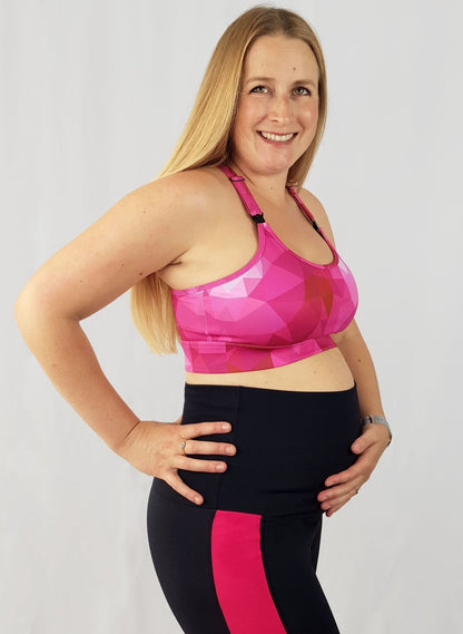 High Impact  Maternity and Feeding Sports Bra Pink